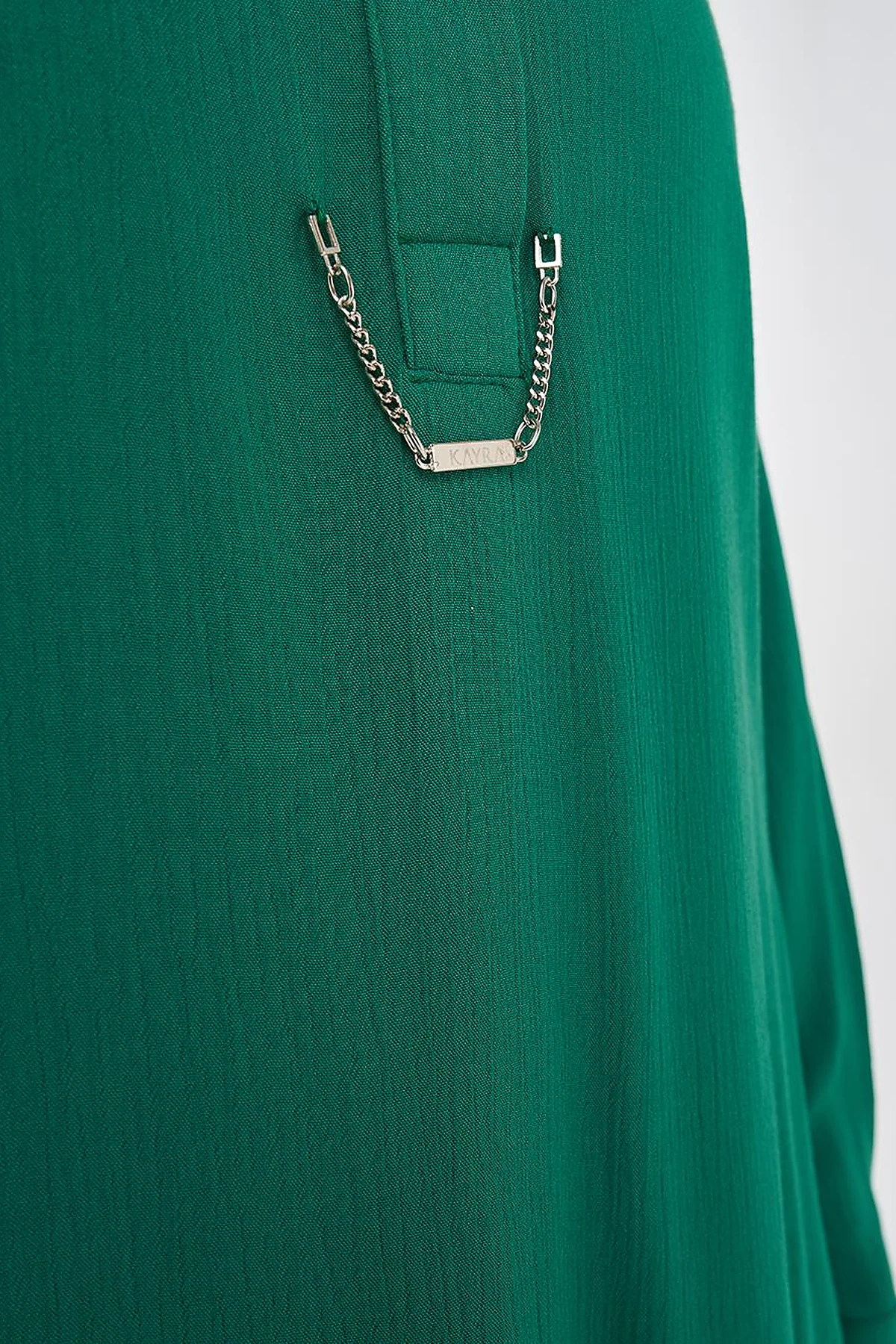 Half Placket Viscose Blouse Green