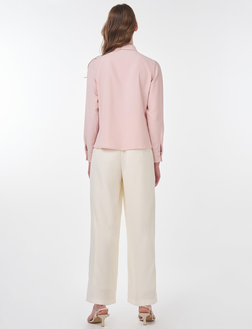 Shirt Collar Blouse Powder Pink
