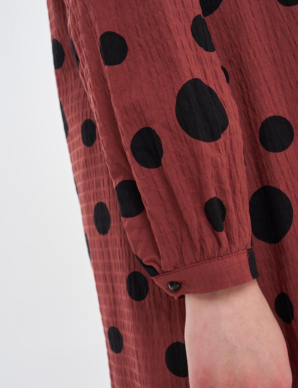 Polka Dot Cotton Tunic Terracotta