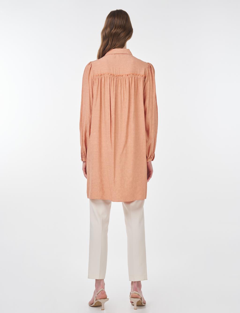 Abstract Pattern Shirt Collar Tunic Cork