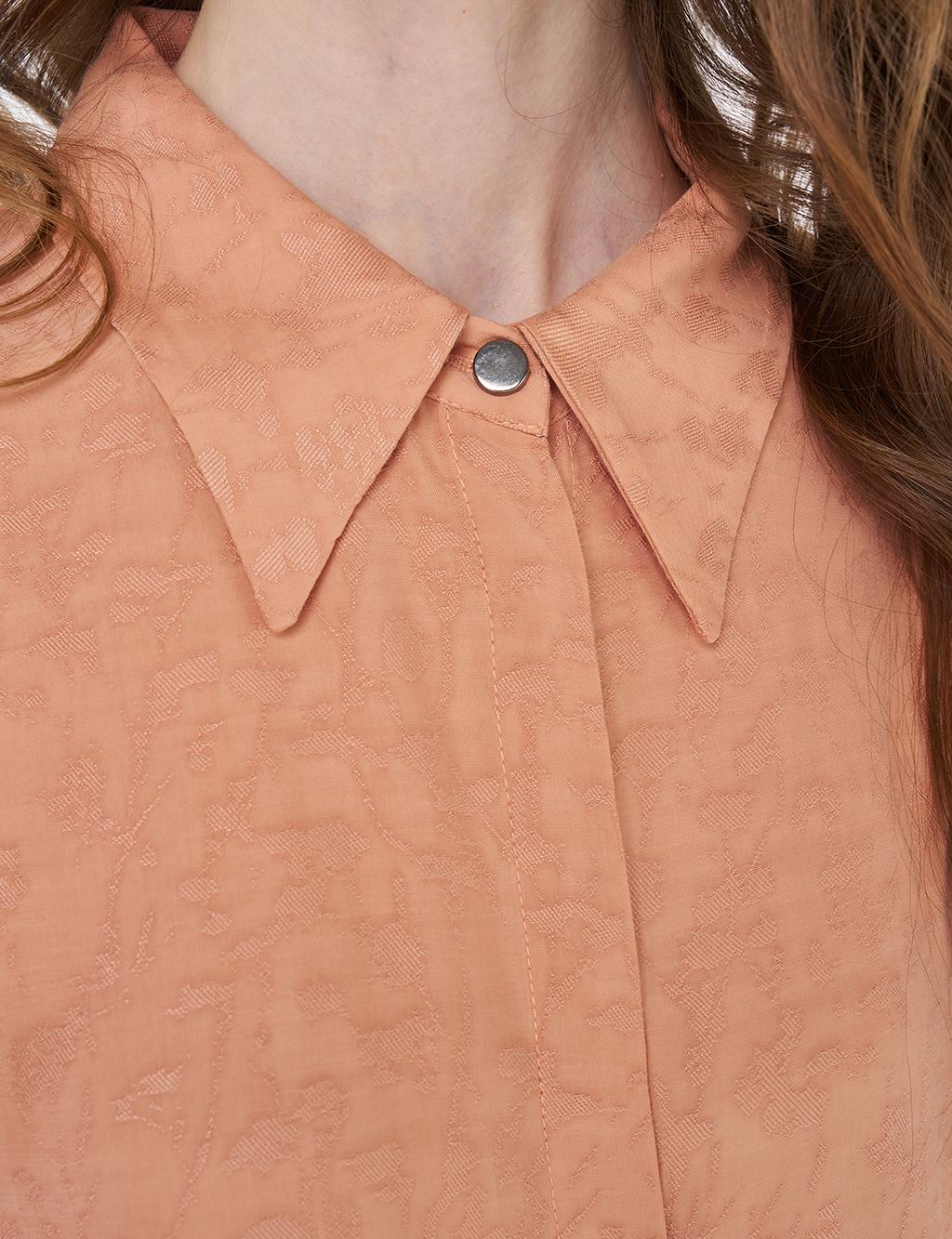 Abstract Pattern Shirt Collar Tunic Cork