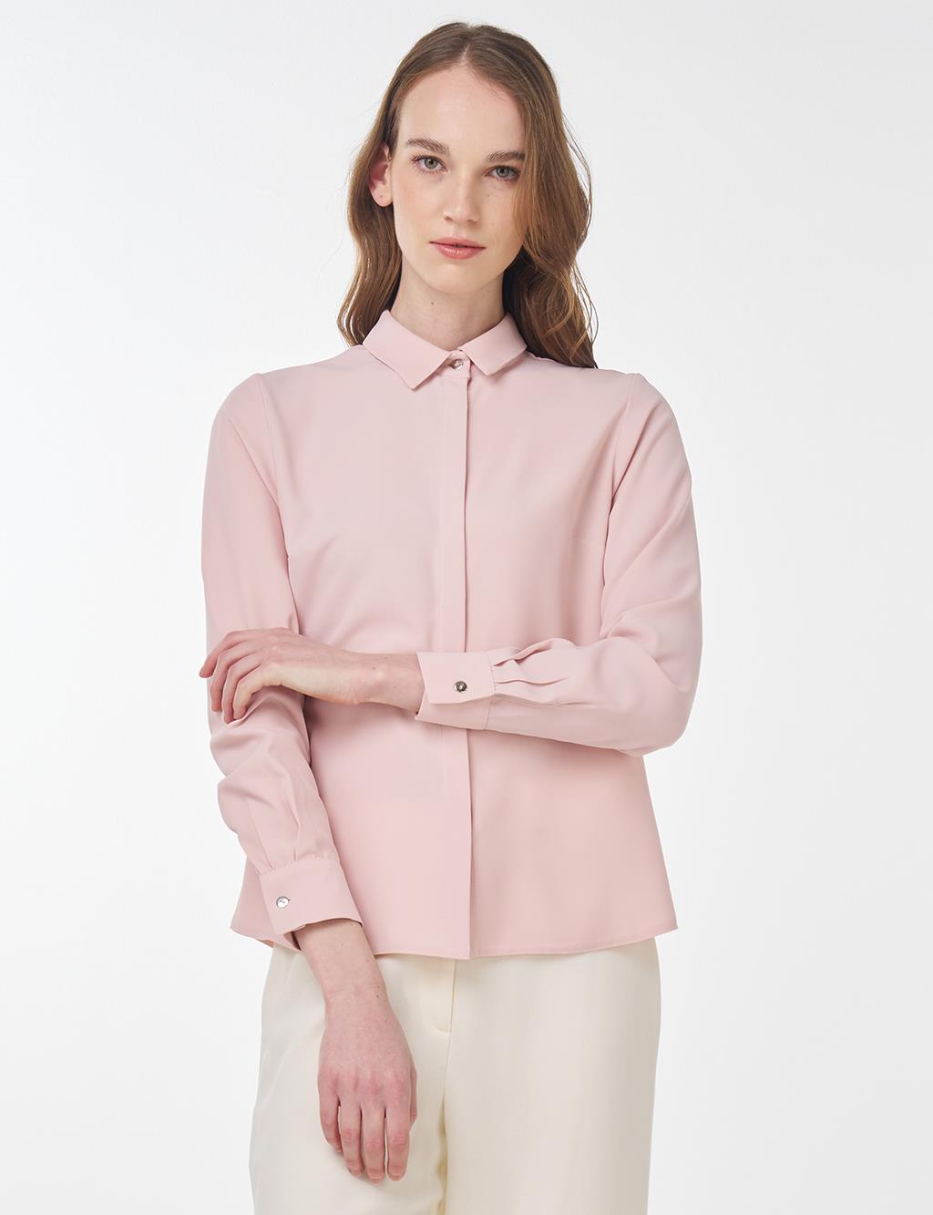 Shirt Collar Blouse Powder Pink