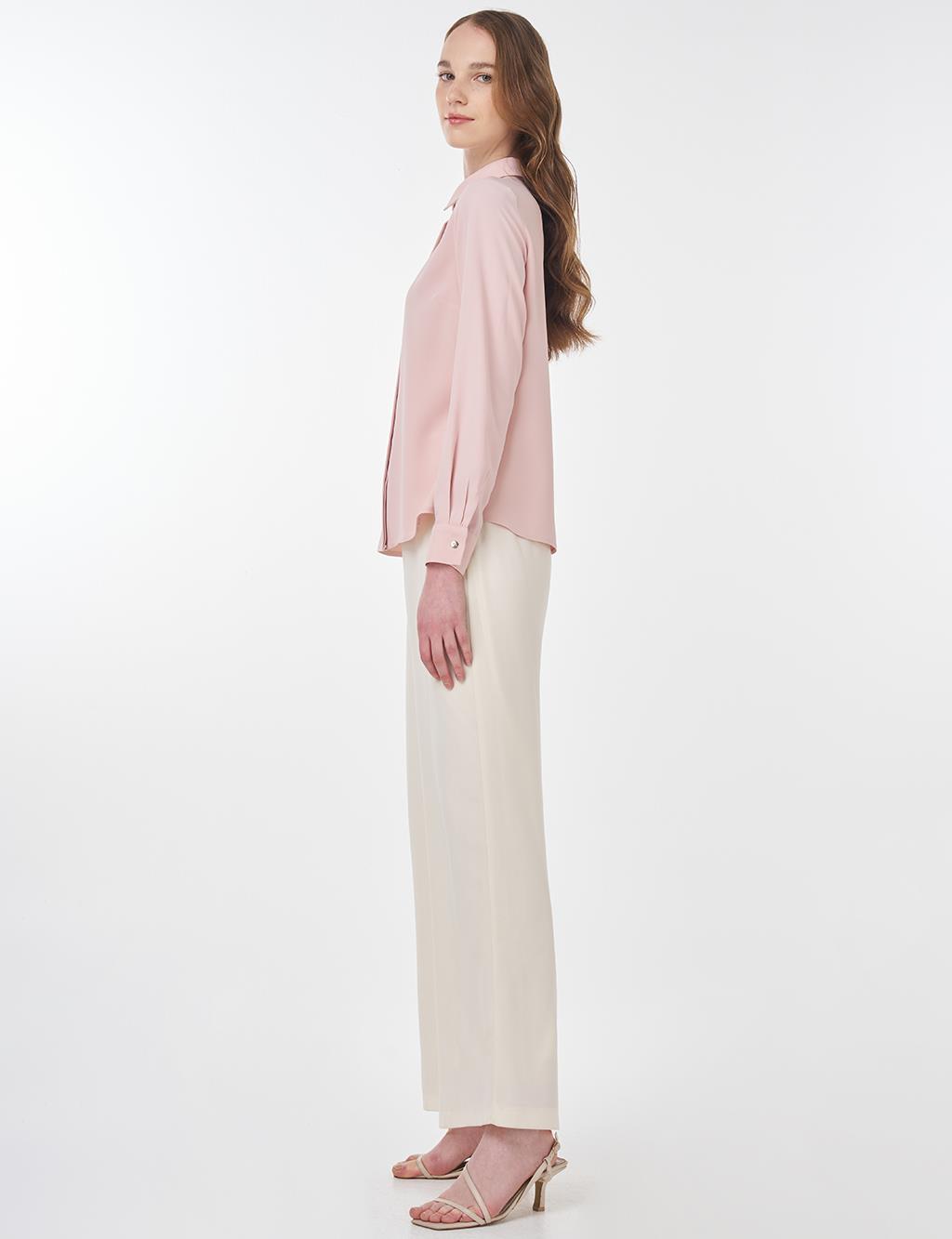 Shirt Collar Blouse Powder Pink