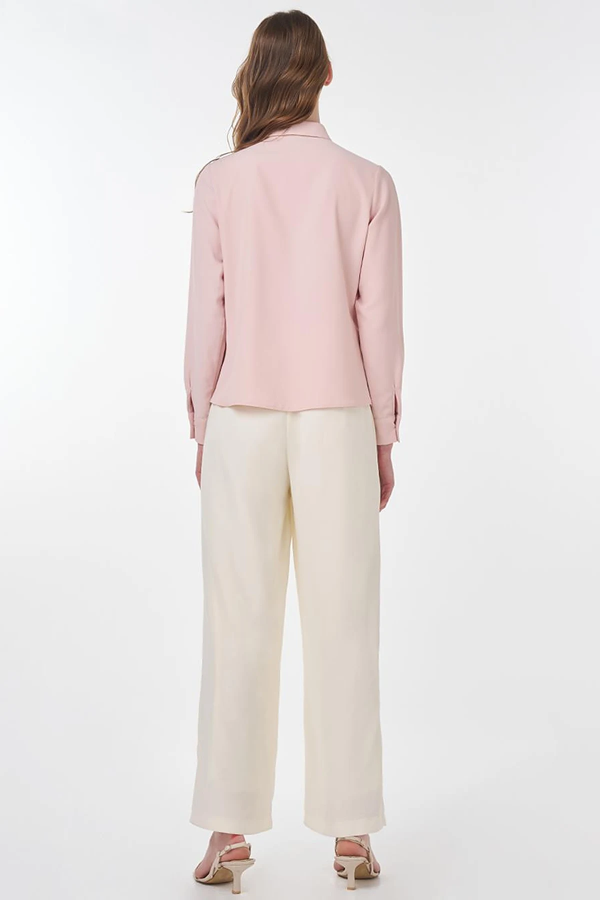 Basic Shirt with Shirt Collar Powder Pink