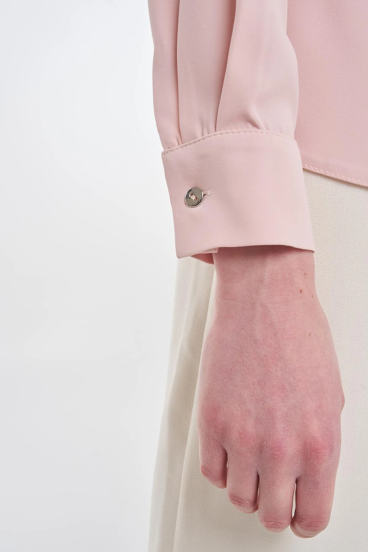 Basic Shirt with Shirt Collar Powder Pink