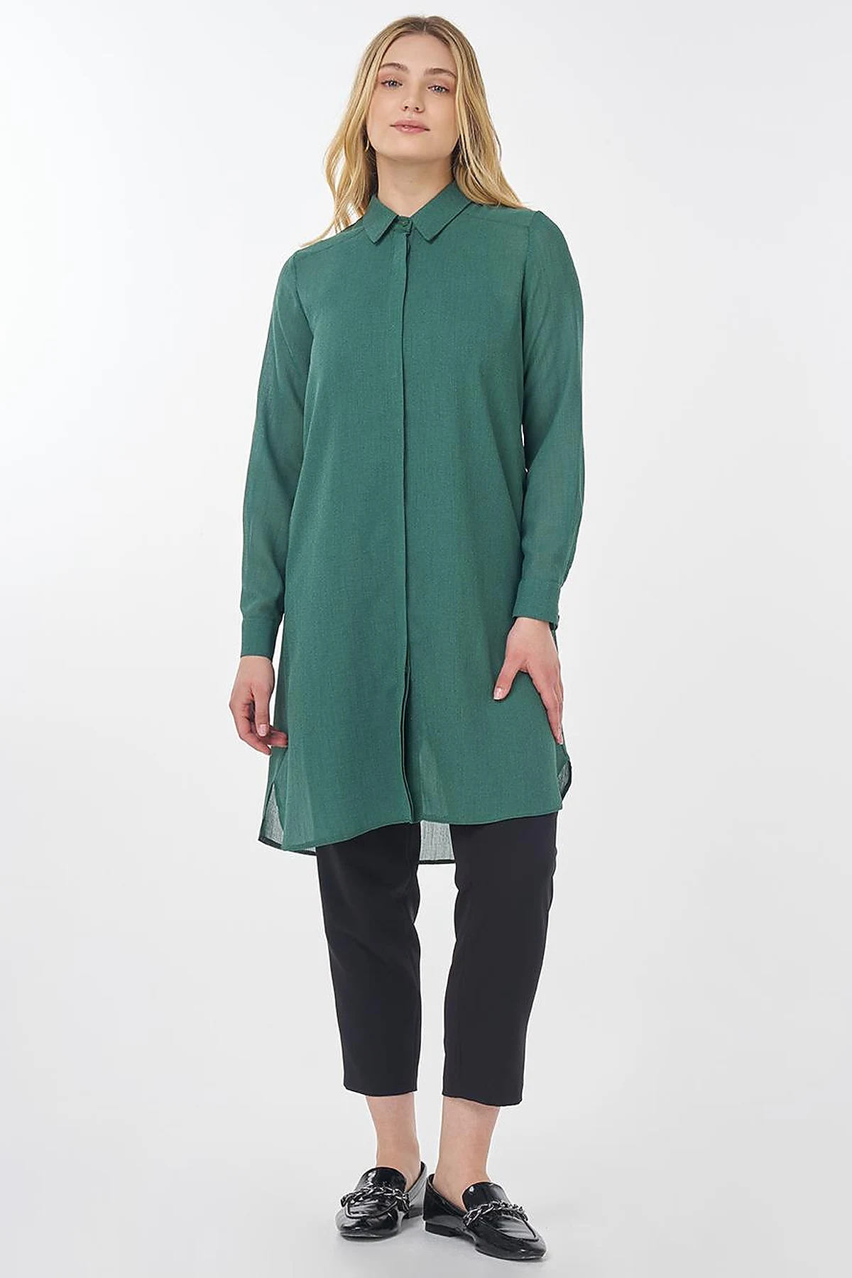 Long Basic Tunic Green