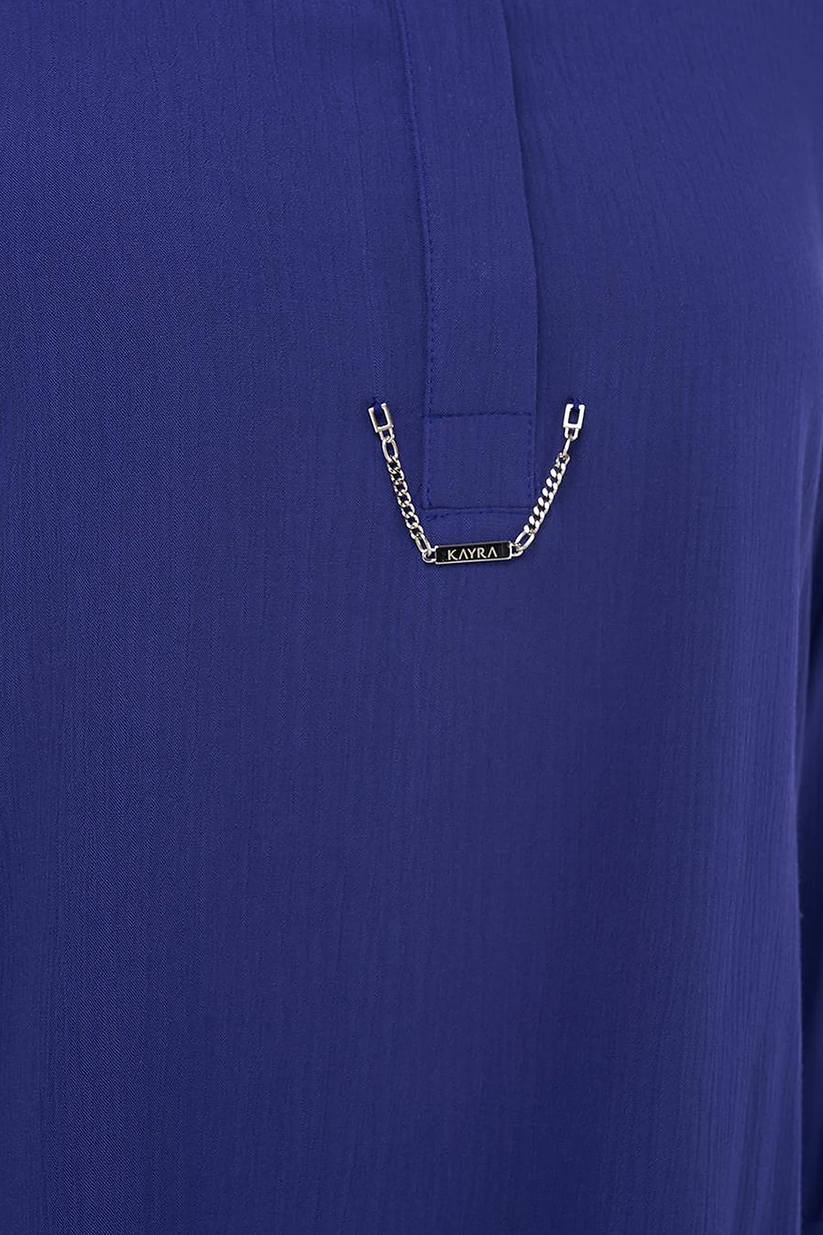 Half Placket Viscose Blouse Indigo