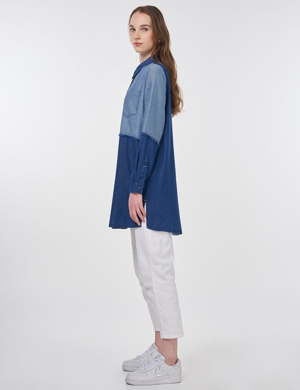 Lyocell Tunic with Sport Stitching Navy 