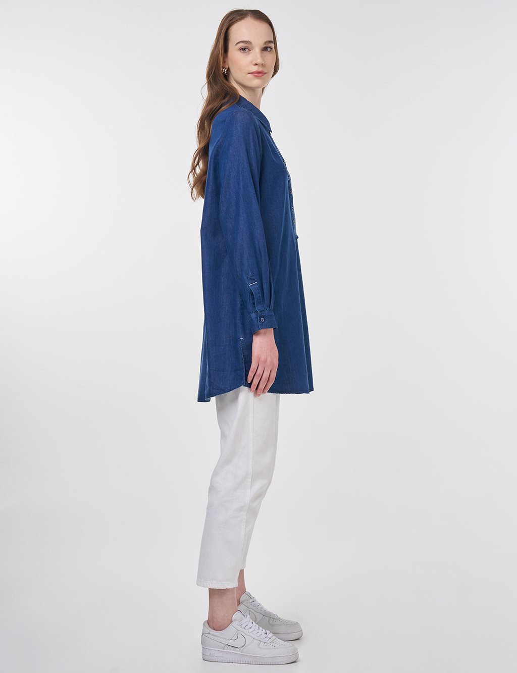Lyocell Tunic with Sport Stitching Navy 