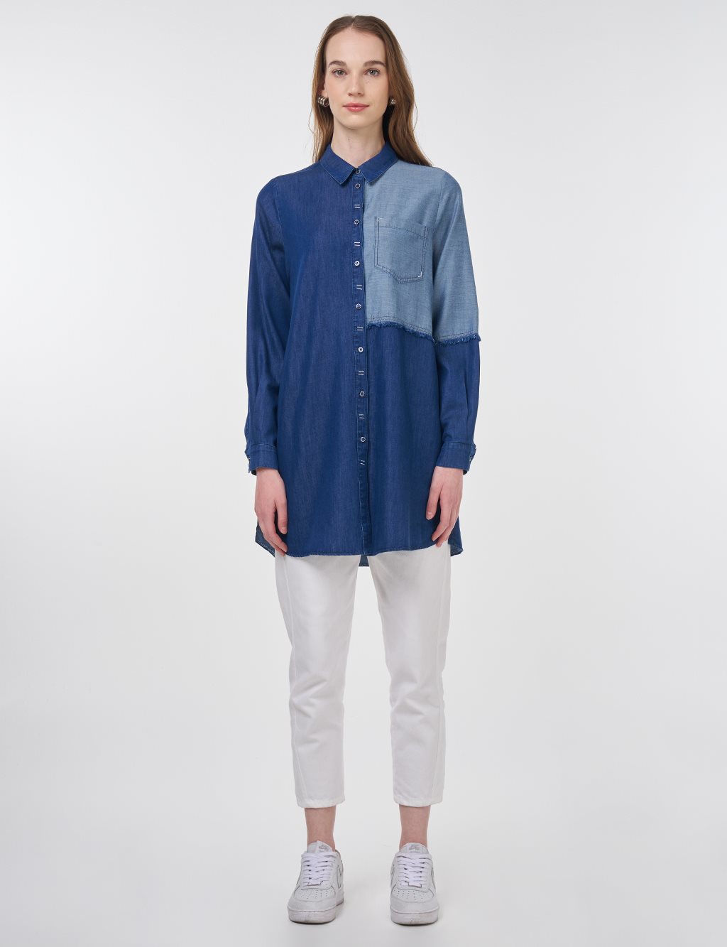 Lyocell Tunic with Sport Stitching Navy 