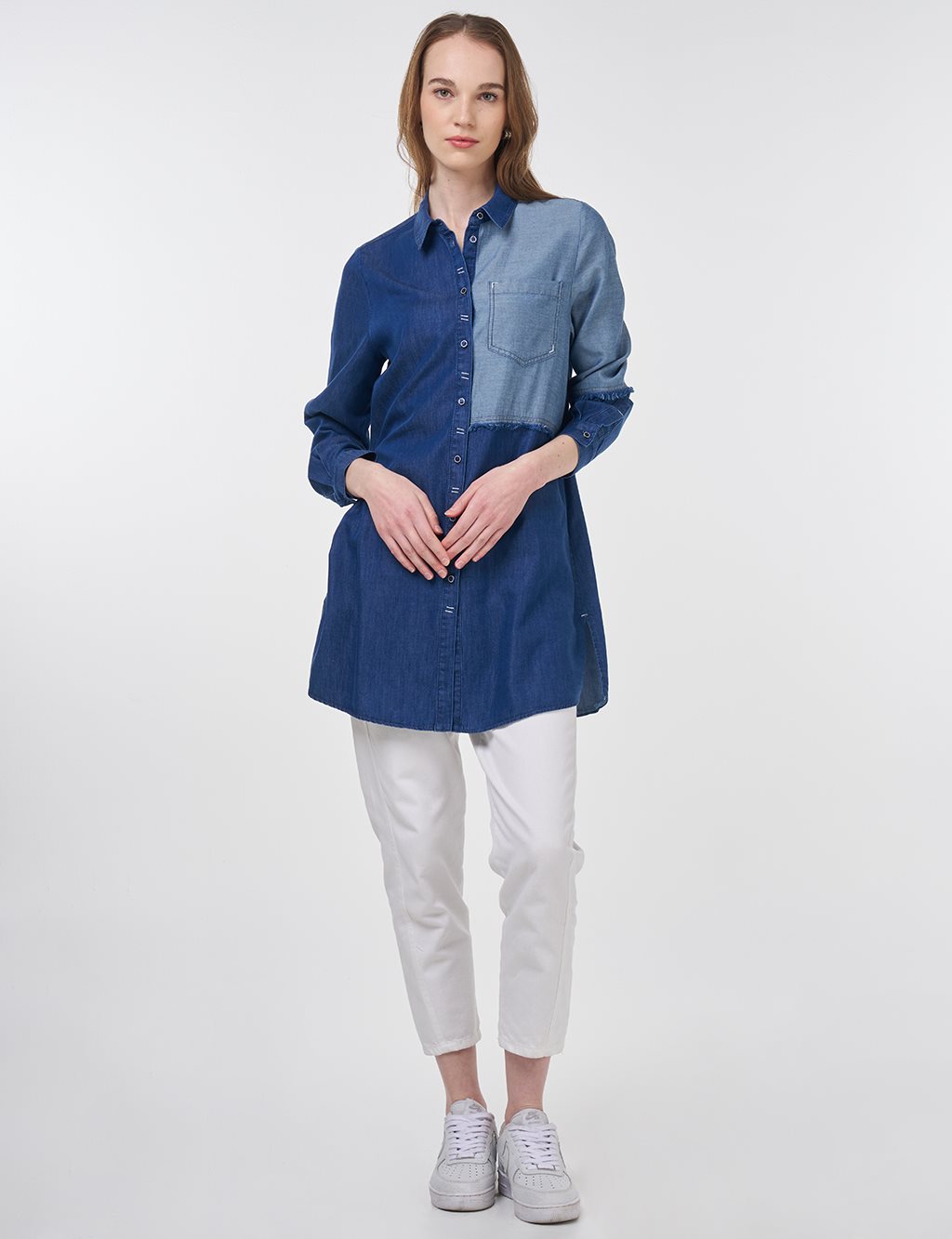 Lyocell Tunic with Sport Stitching Navy 