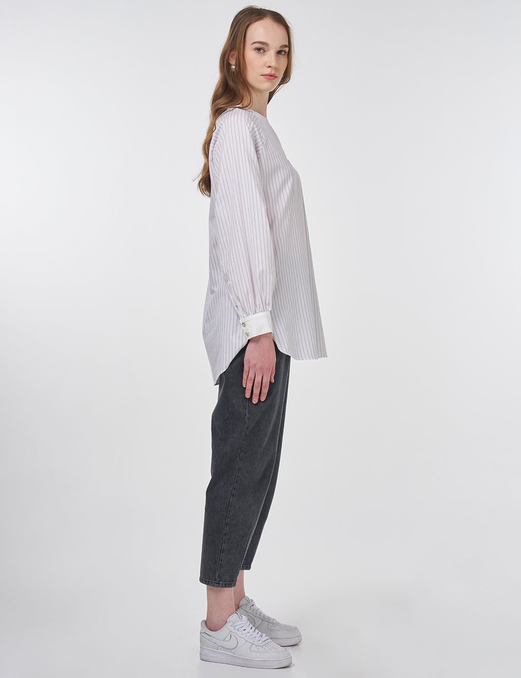 Raglan Sleeve Cotton Blouse Lilac