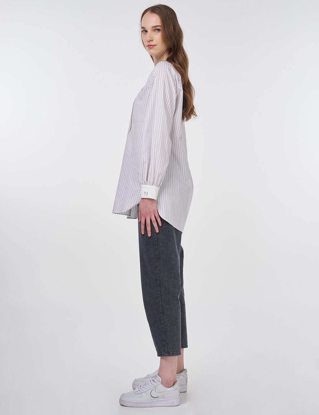 Raglan Sleeve Cotton Blouse Lilac