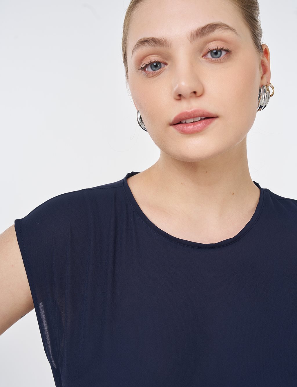 Crew Neck Basic T-Shirt Navy 