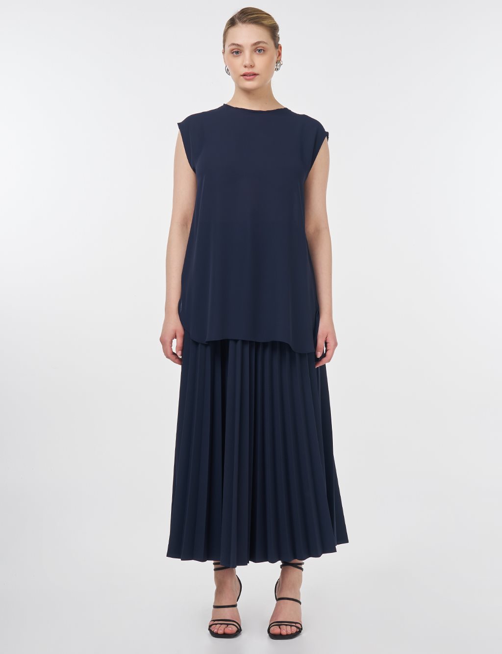 Crew Neck Basic T-Shirt Navy 
