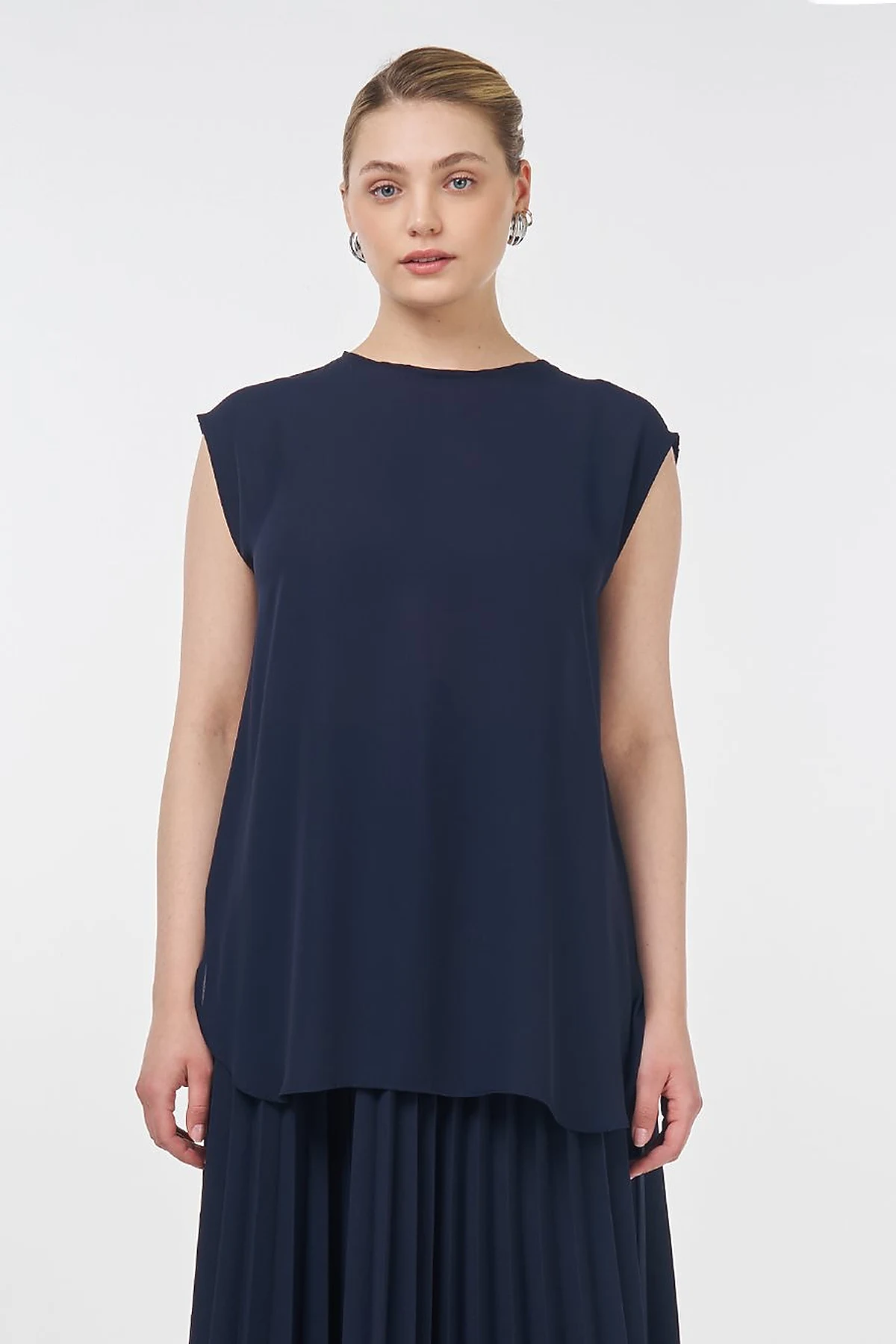 Crew Neck Basic T-Shirt Navy 