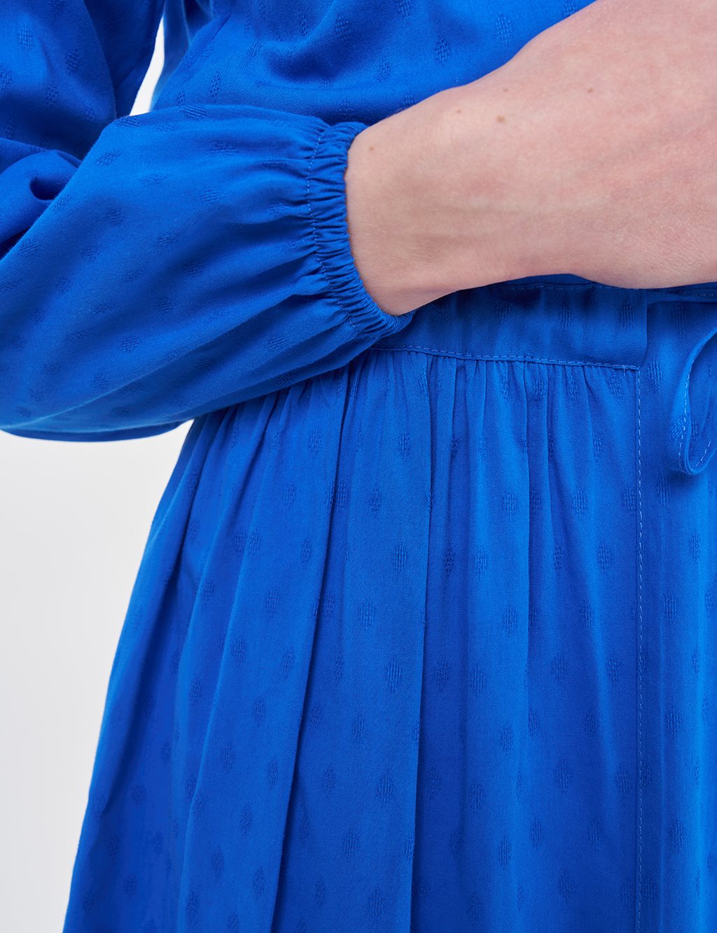 Drawstring Waist Viscose Tunic Royal Blue