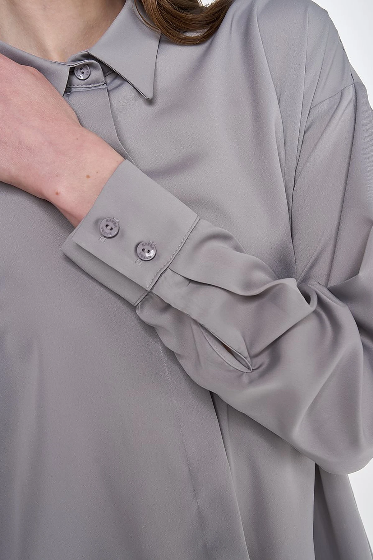 Basic Shirt Collar Tunic Gray 