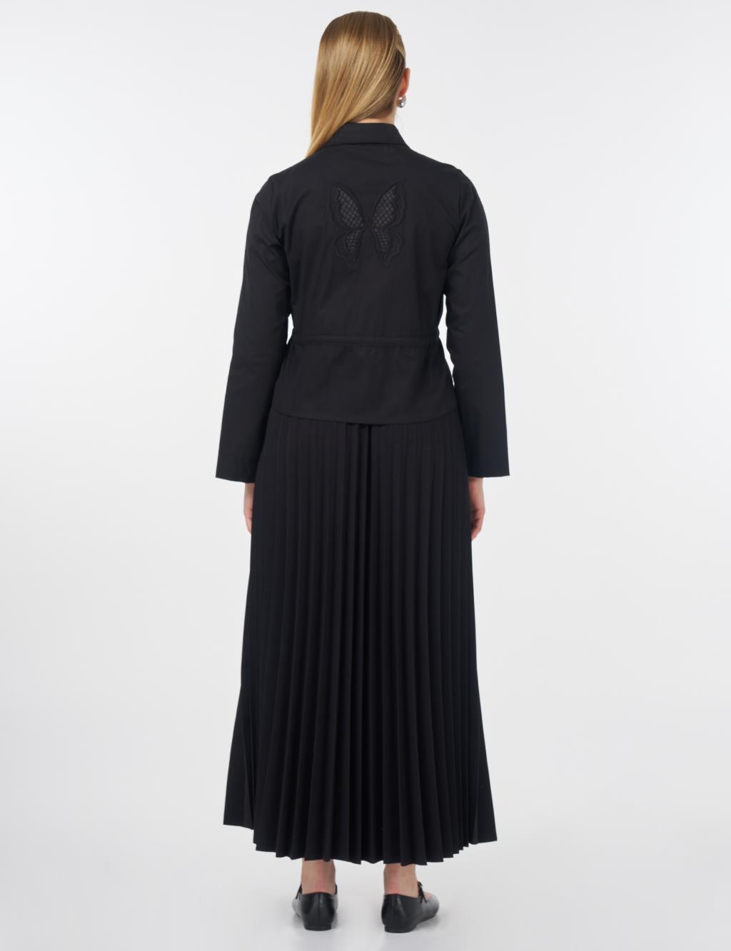 Embroidered Cotton Blouse Black