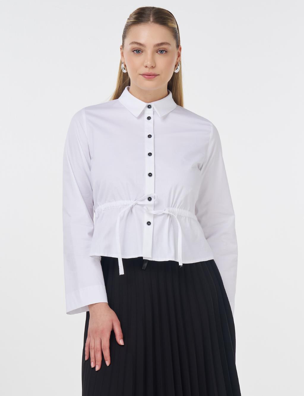 Embroidered Cotton Blouse Optic White