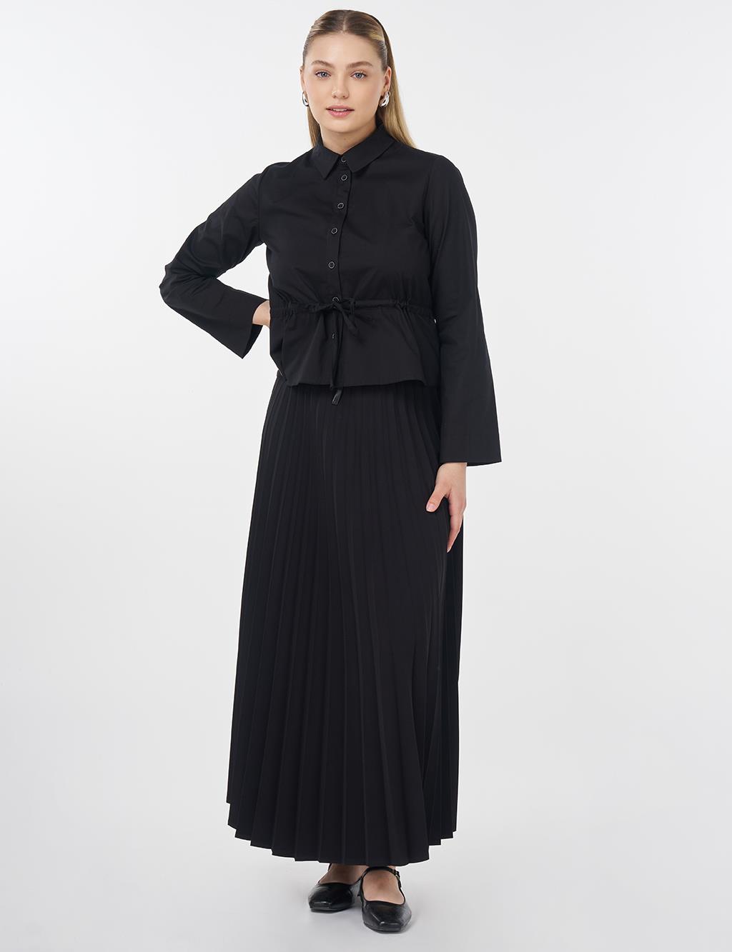 Embroidered Cotton Blouse Black