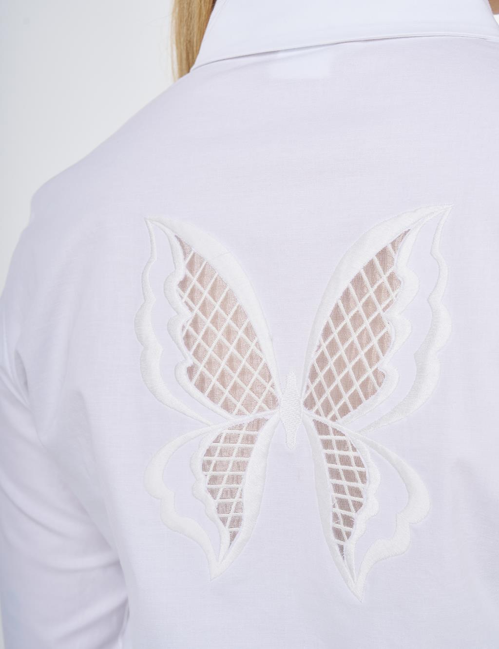 Embroidered Cotton Blouse Optic White