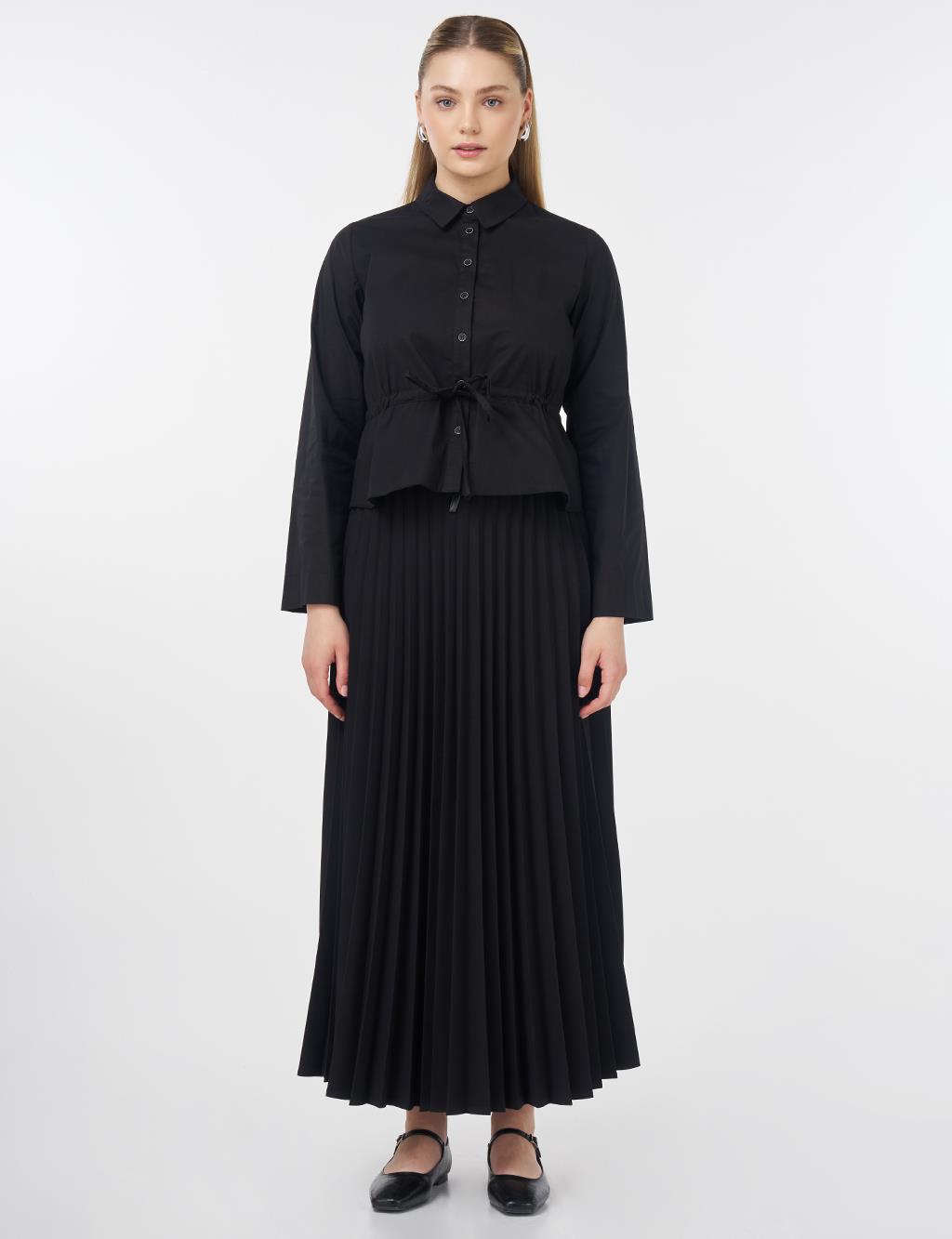 Embroidered Cotton Blouse Black