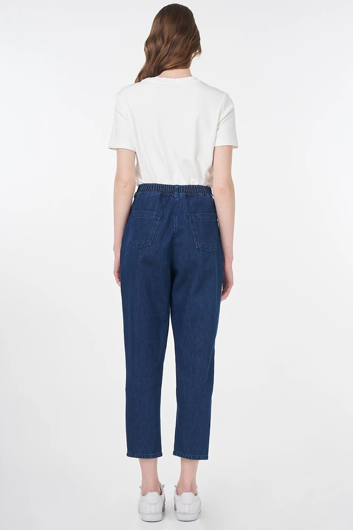 Carrot Cut Pocket Detailed Denim Pants Navy Blue