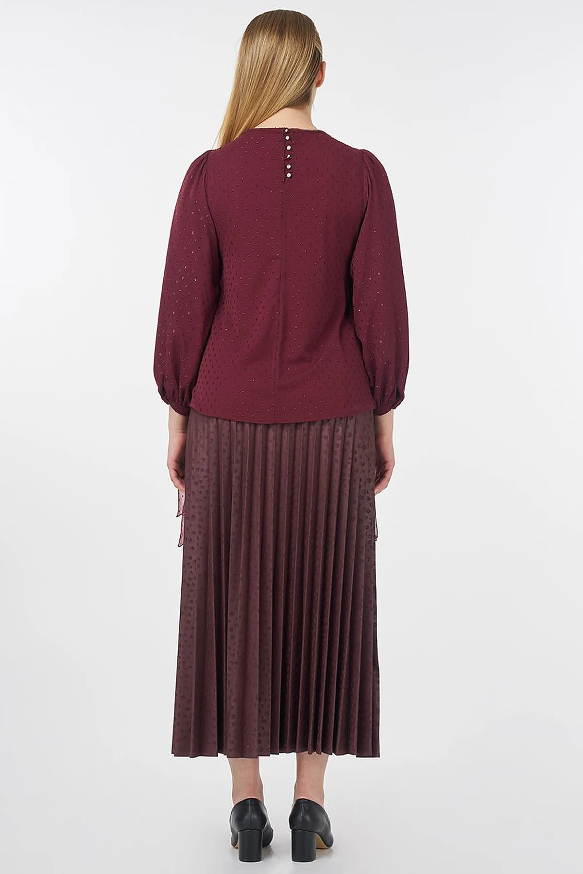 Drawstring Detail Blouse Burgundy