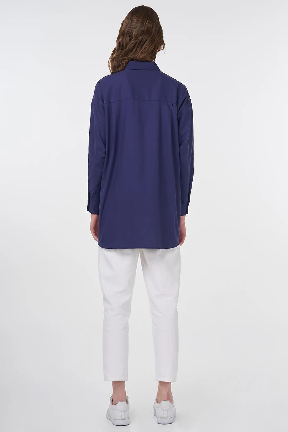 Basic Cotton Shirt Navy Blue