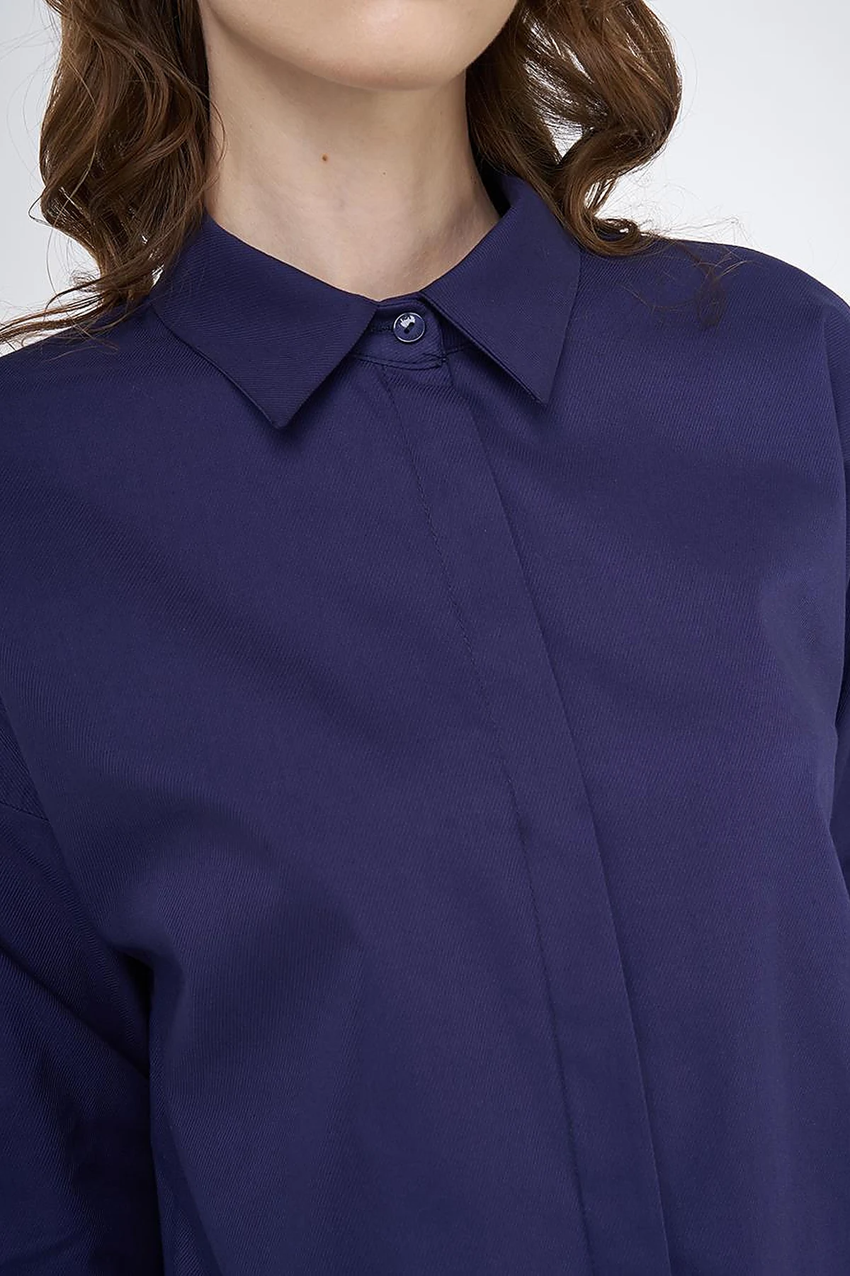 Basic Cotton Shirt Navy Blue