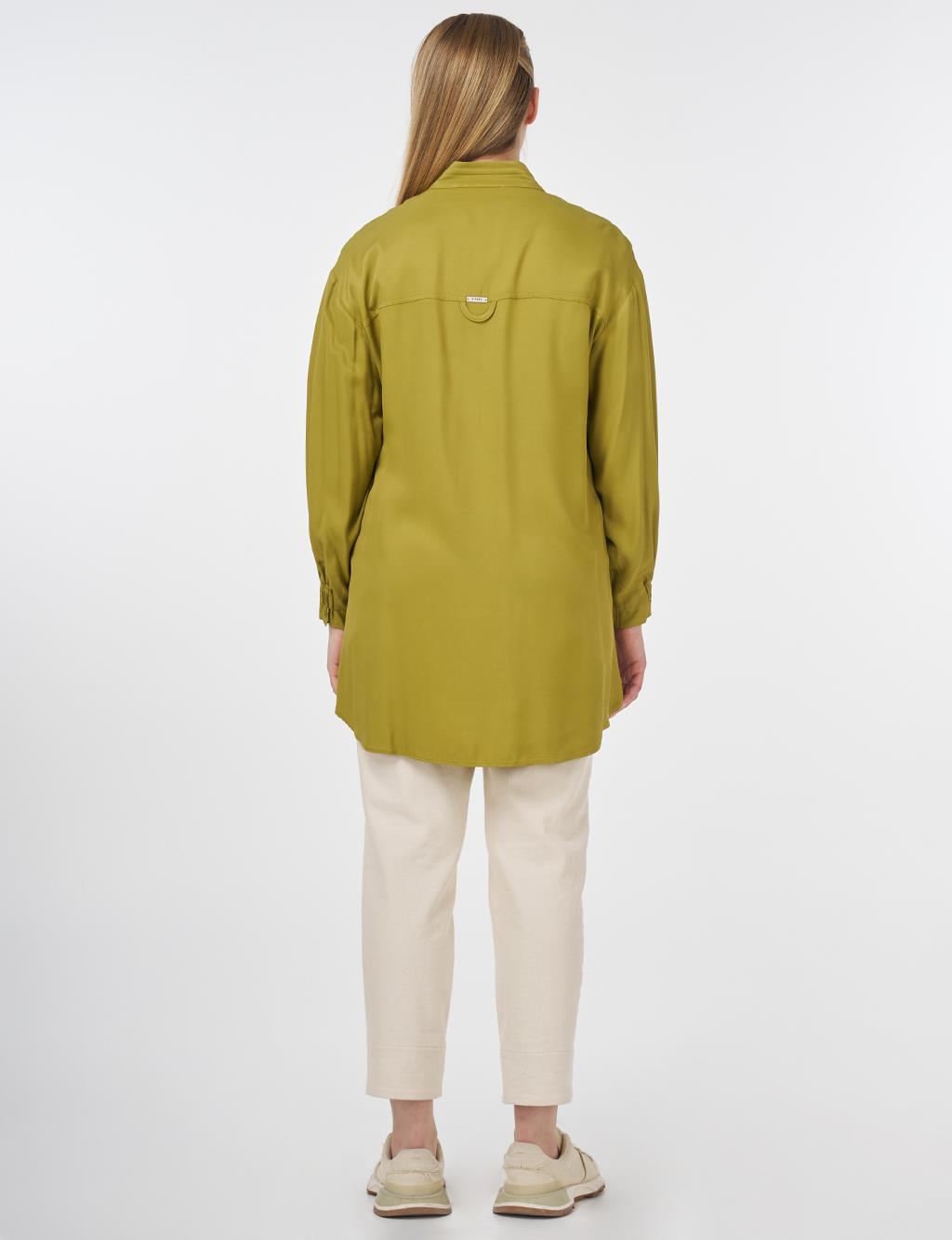 Flap Pocket Stand-Up Tunic Khaki