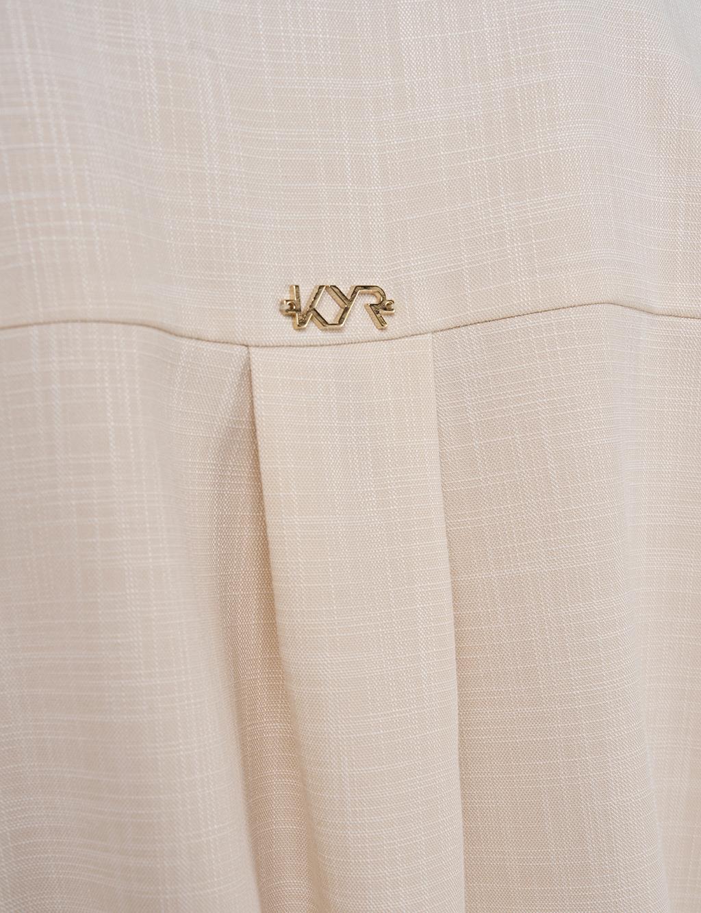 Shiny Button Mandarin Collar Blouse in Cream