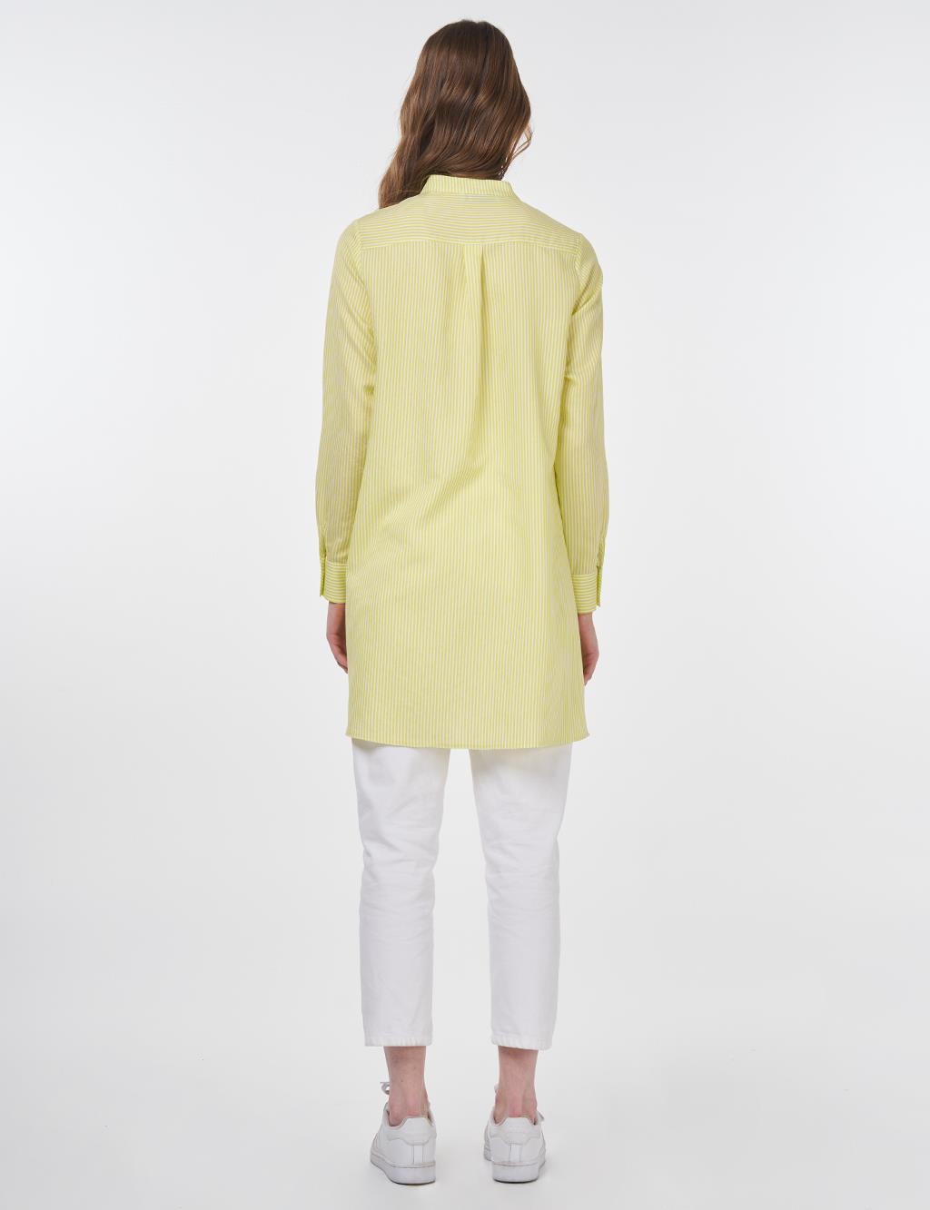 Striped Basic Tunic Pistachio Green