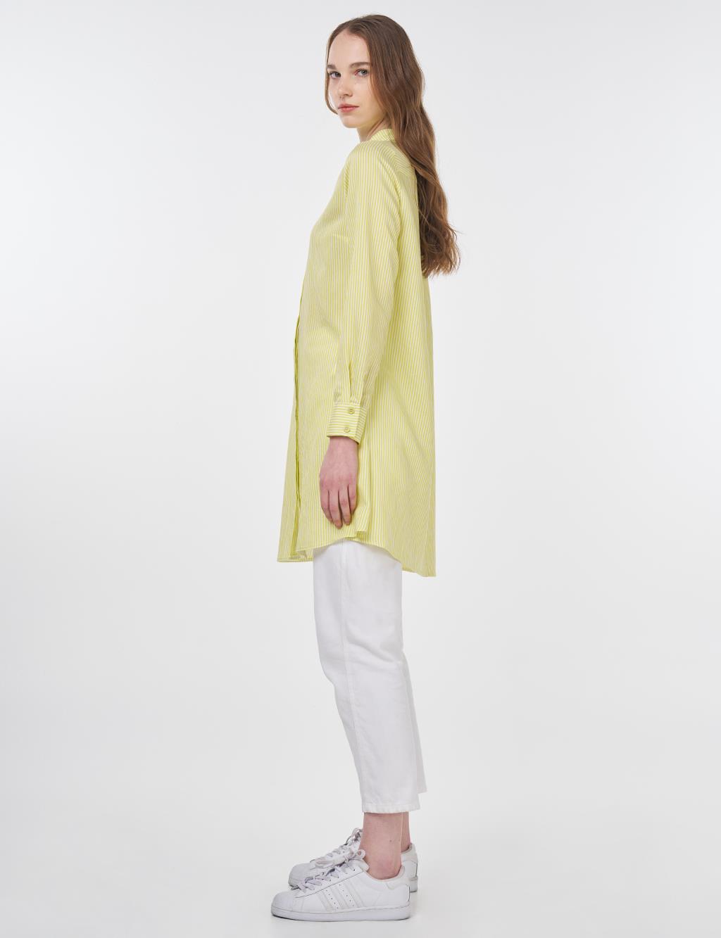 Striped Basic Tunic Pistachio Green