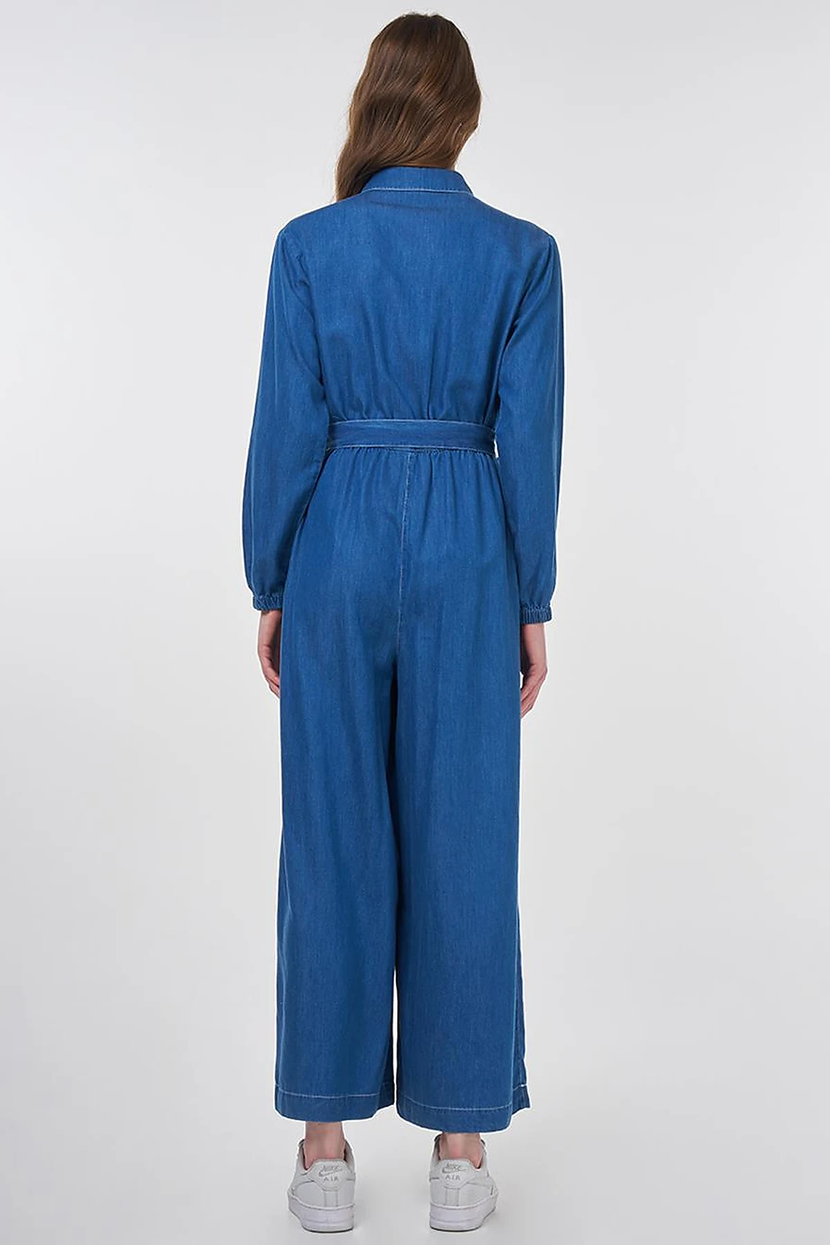 Belted Lyocell Jumpsuit in Blue