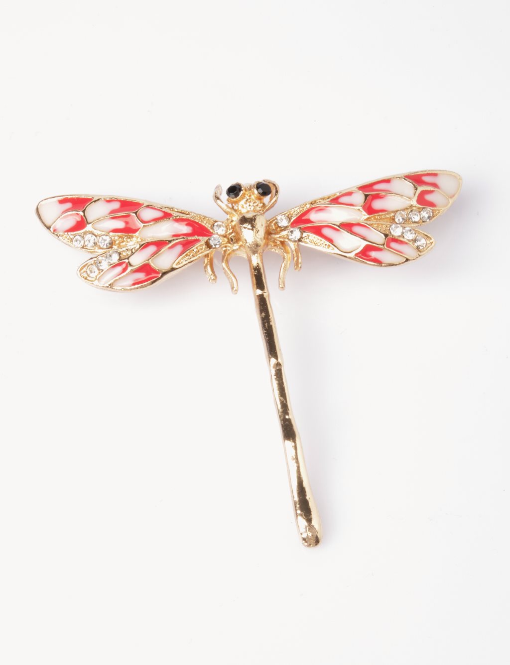 Dragonfly Figured Brooch Red