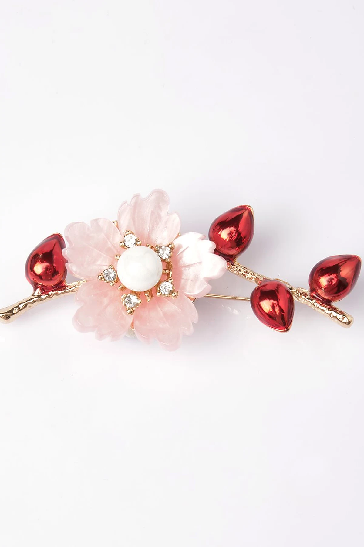 Plum Blossom Figured Brooch Pink