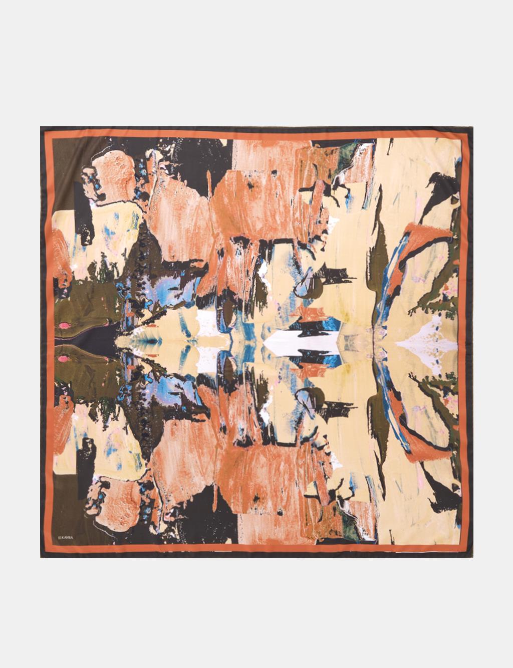 Reflection Patterned Scarf Khaki