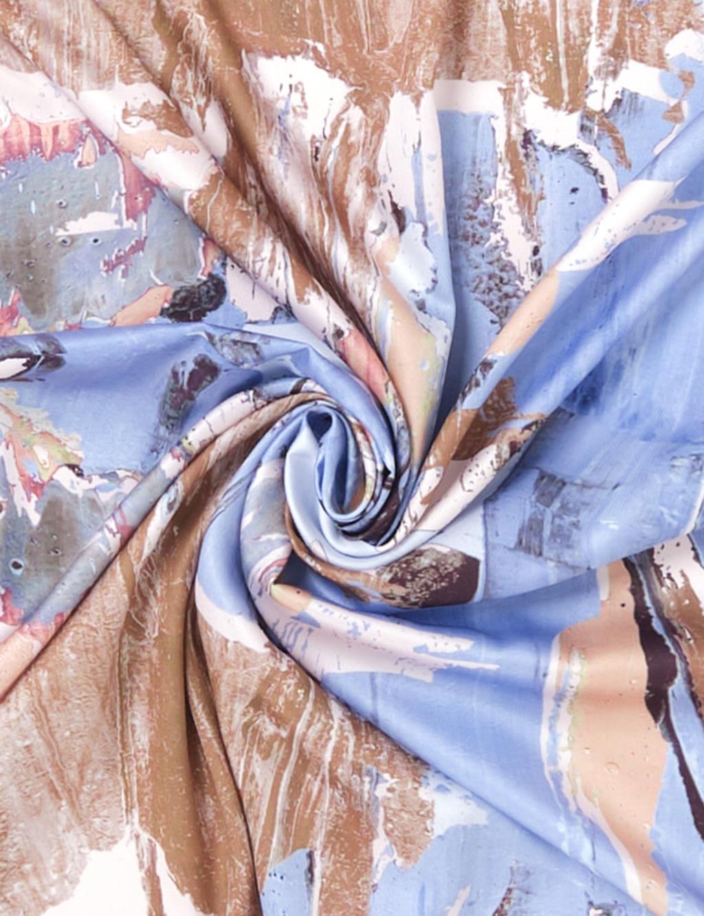 Reflection Patterned Scarf Blue