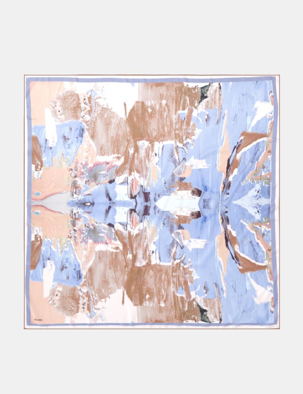Reflection Patterned Scarf Blue