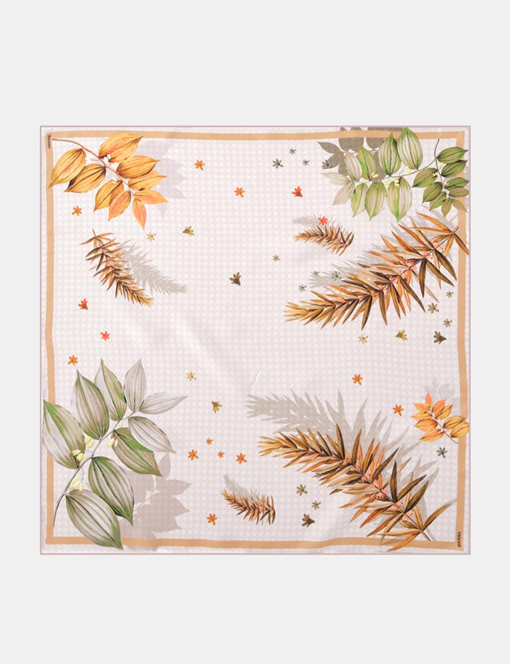 Monogram Patterned Twill Silk Scarf Stone