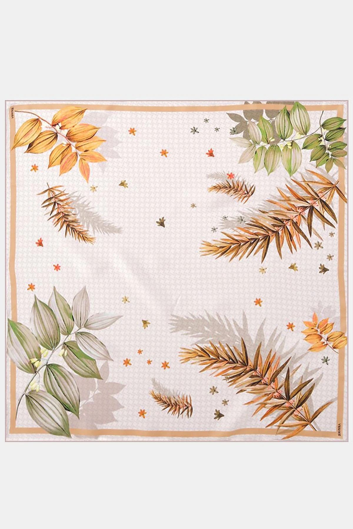 Monogram Desen Twill İpek Eşarp Taş