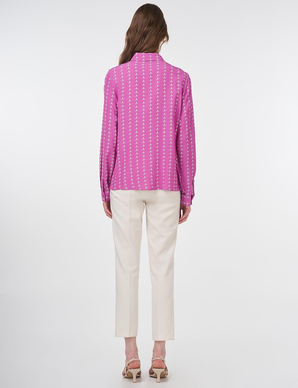 Patterned Viscose Blouse Sweet Pink