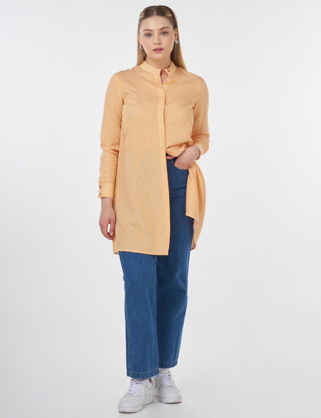 Striped Basic Tunic Orange