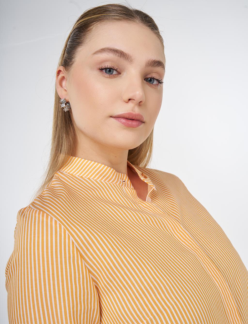 Striped Basic Tunic Orange