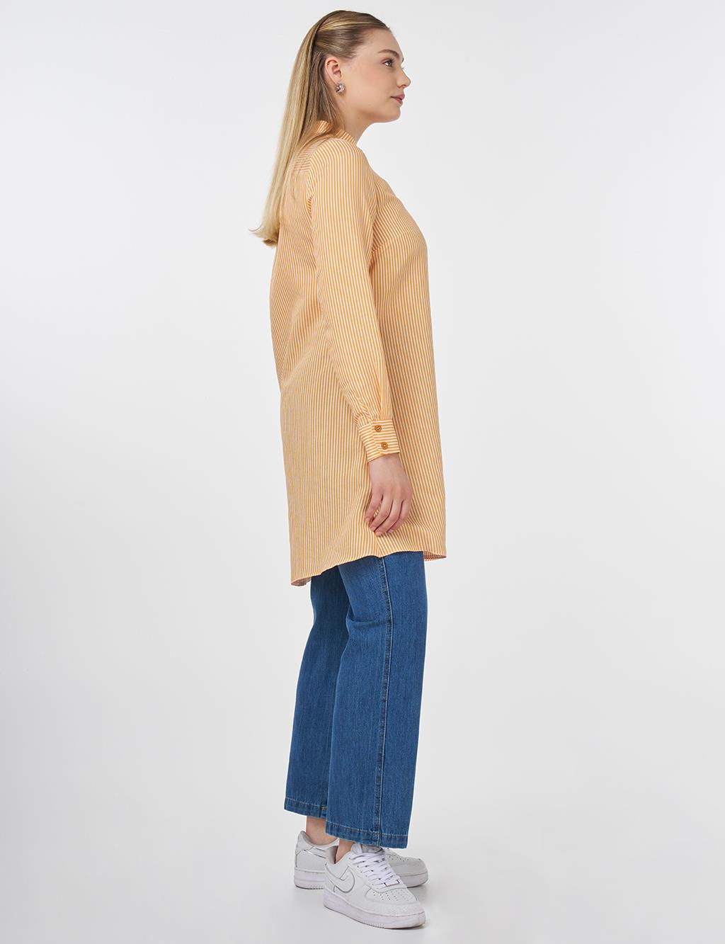 Striped Basic Tunic Orange