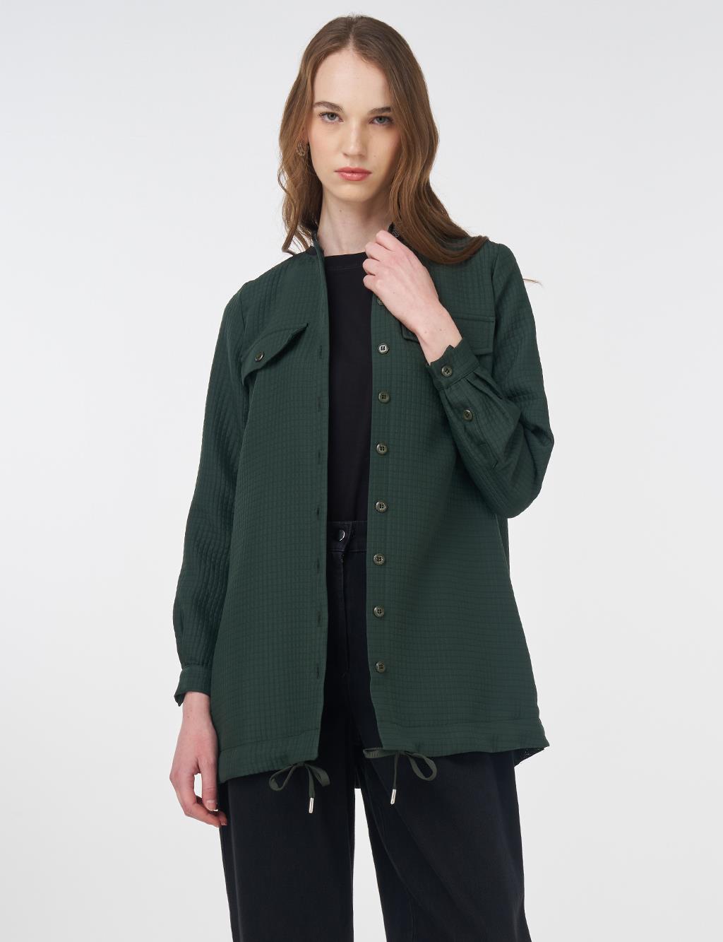 Flap Pocket Detailed Jacket Forest Green