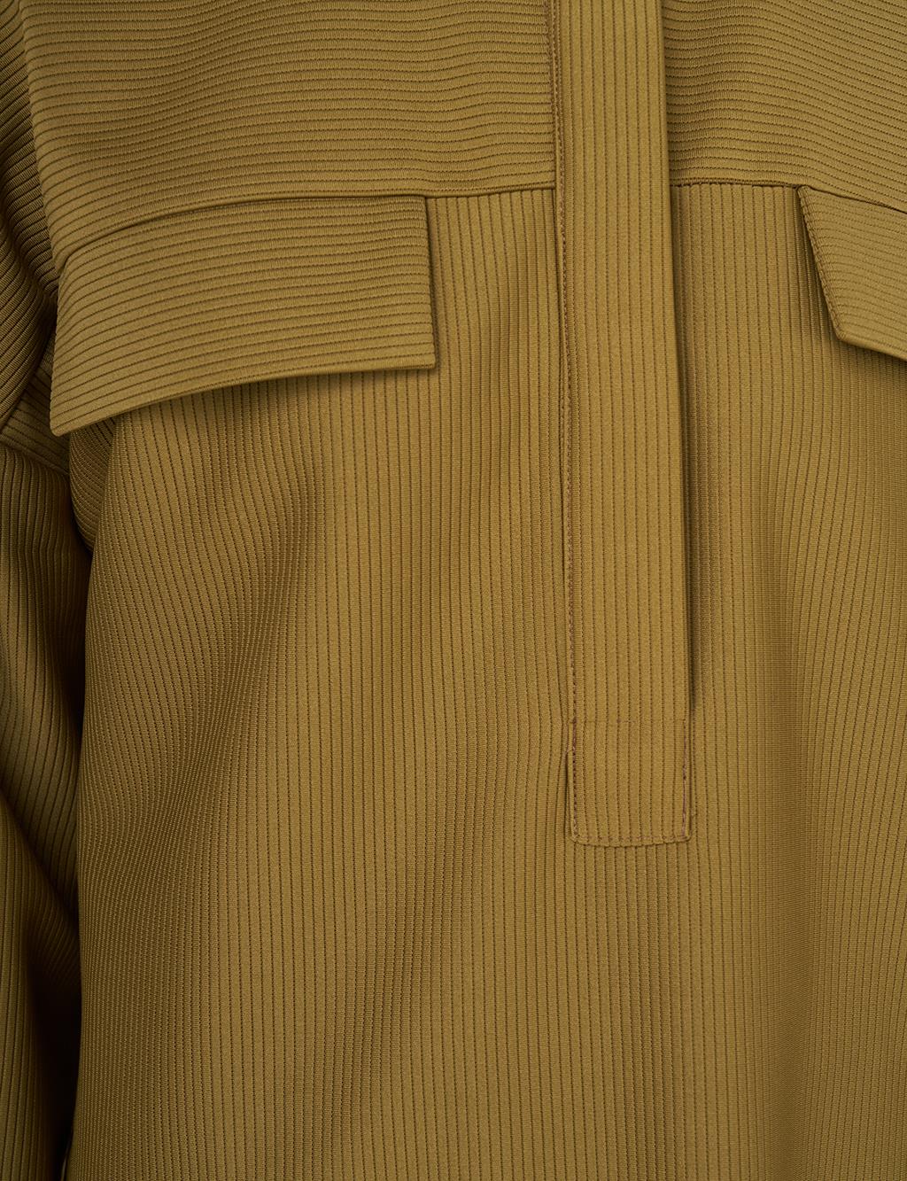 Textured Tunic with Flap Pockets Olive