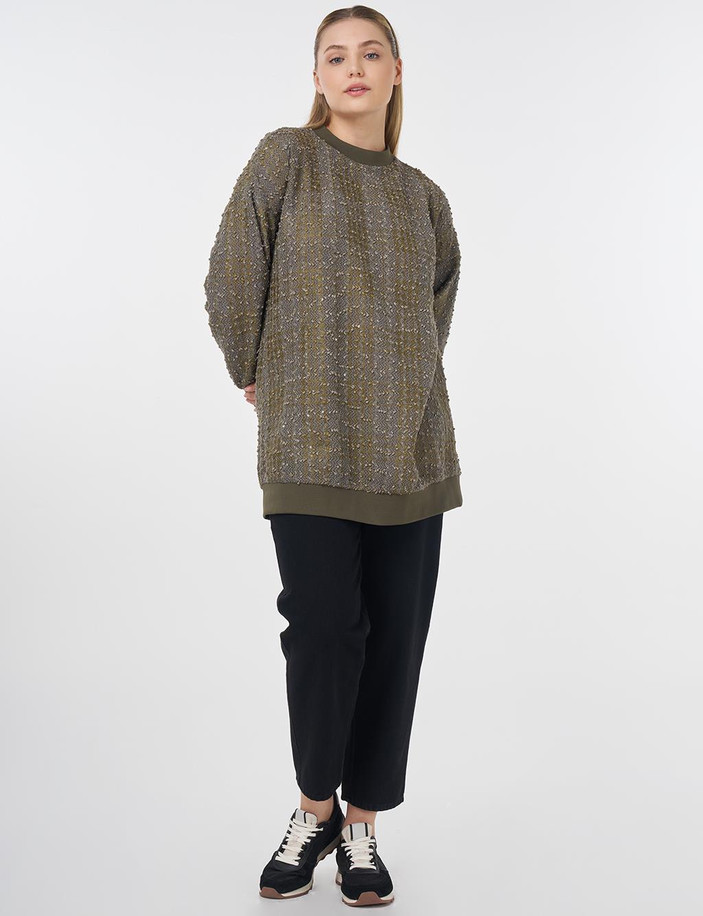 Plaid Pattern Sweatshirt Green